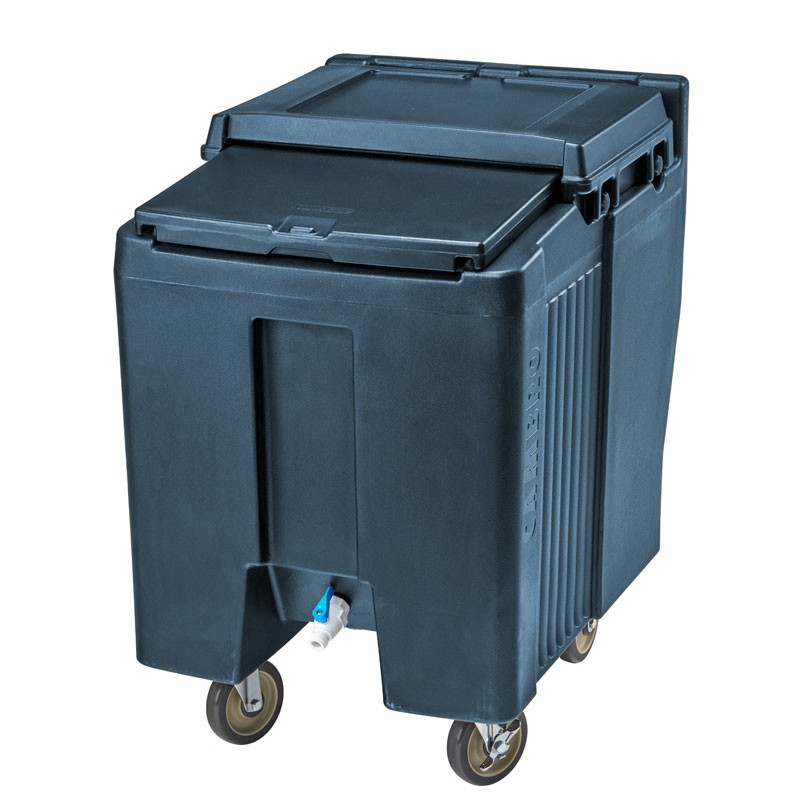 Chariot à glaçons haut avec 2 roues fixes, 2 roues pivotantes et 1 roue à frein - 80 x 58,5 x 88 cm - Noir - Cambro - ICS125T110
