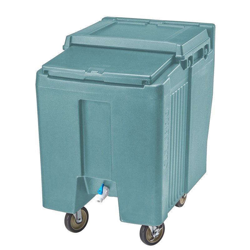 Chariot à glaçons haut avec 2 roues fixes, 2 roues pivotantes et 1 roue à frein - 80 x 58,5 x 88 cm - Noir - Cambro - ICS125T110