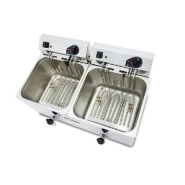 Friteuse électrique - 12+12L - Double cuve - Avec robinet - Triphasée - Arilex