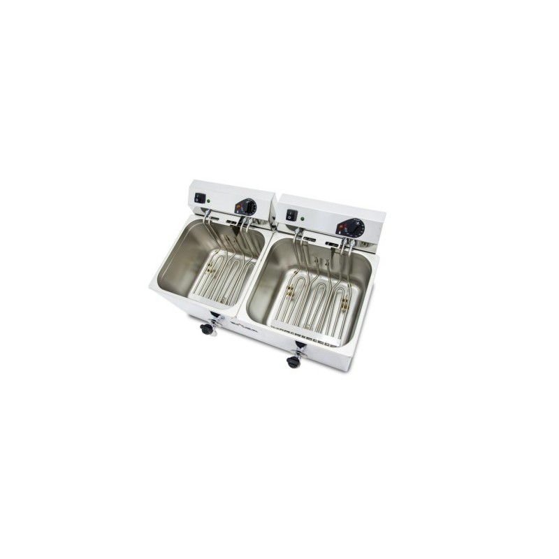 Friteuse électrique - 12+12L - Double cuve - Avec robinet - Triphasée - Arilex