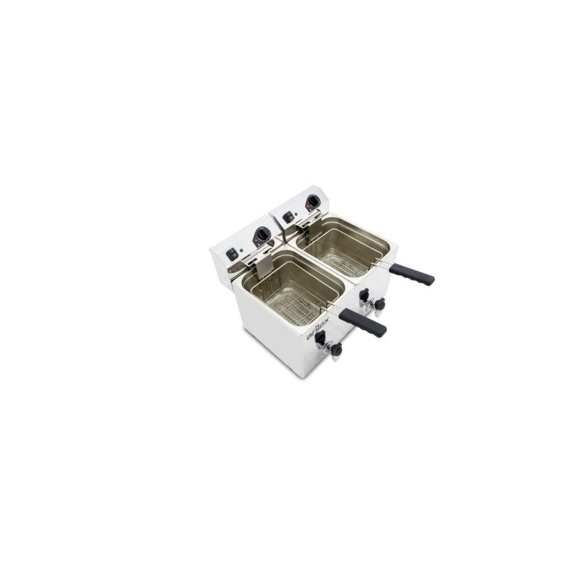 Friteuse électrique - 10+10L - Double cuve - Avec robinet - Monophasée - Arilex