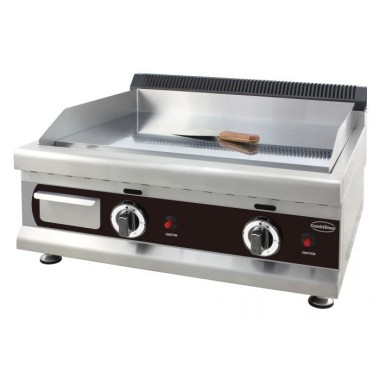 Plancha à gaz chromée 2 brûleurs 650 - Combisteel