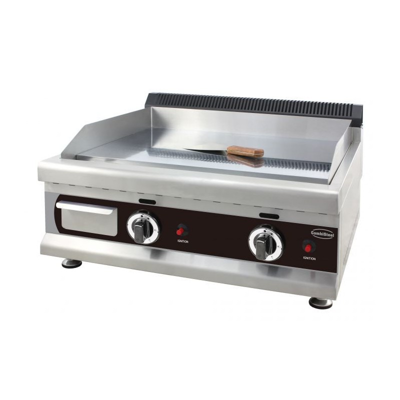 Plancha à gaz chromée 2 brûleurs 650 - Combisteel