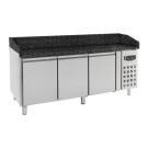 Table de préparation pizza 3 portes granit noir - Combisteel