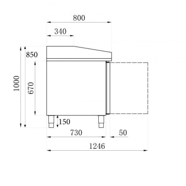 Table de préparation pour pizza 2 portes - Combisteel