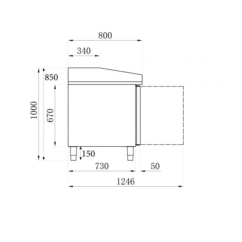 Table de préparation pour pizza 2 portes - Combisteel
