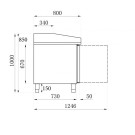 Table de préparation pour pizza 2 portes - Combisteel