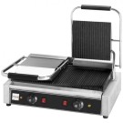 Double grill panini nervuré - 3.6kW - 580x400x210mm - Fonte nervurée - Mec