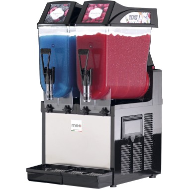 Machine à granité - 2 cuves 12L - 1050W - 390x510x820mm - LED - Mec