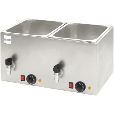 Cuiseur de saucisses - 2 cuves - 2000W - 560x350x290mm - Thermostat réglable - Mec