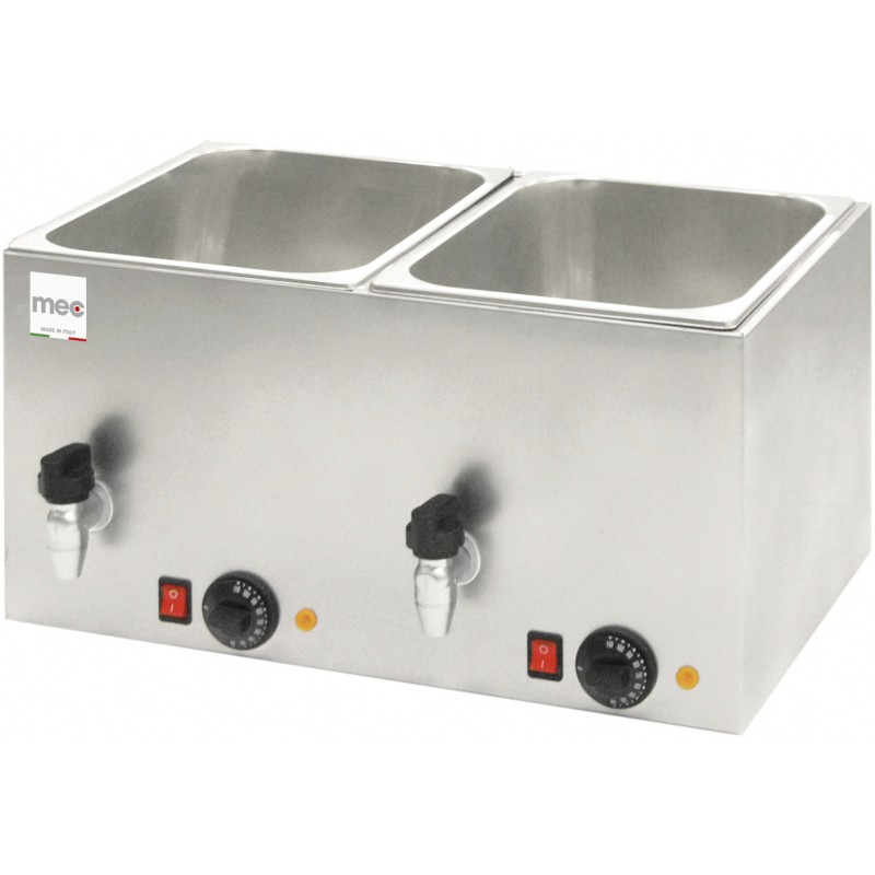 Cuiseur de saucisses - 2 cuves - 2000W - 560x350x290mm - Thermostat réglable - Mec