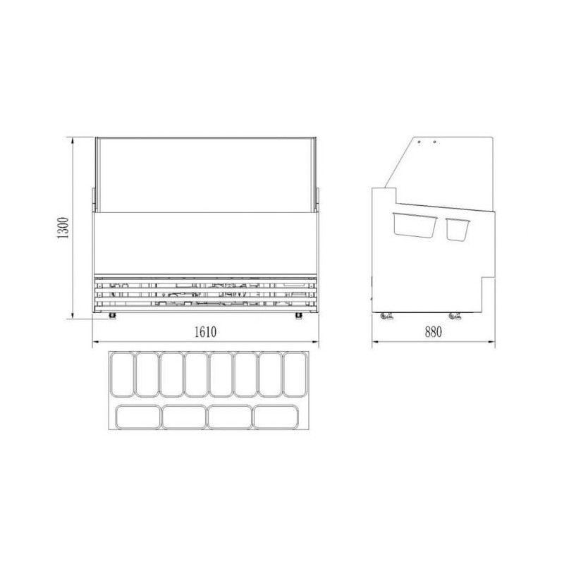 Vitrine à crème glacée Borneo 12x5l - Combisteel