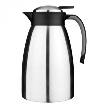 Pichet isotherme en acier inoxydable avec bouton-poussoir - 1 litre - Helios