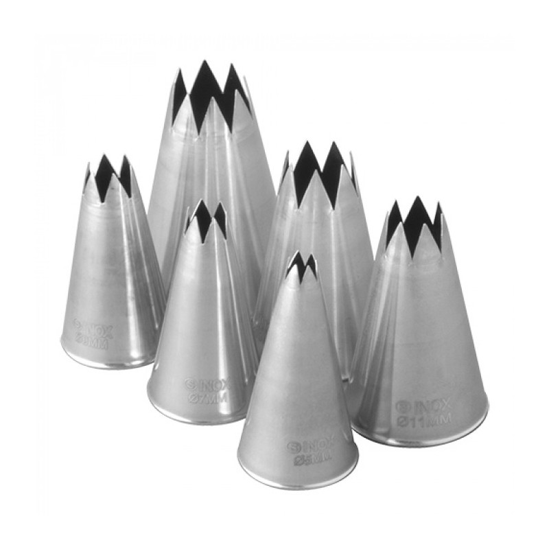 Douille inox - 6 pièces - Diam 5 à 15 mm lame dentée - Emga