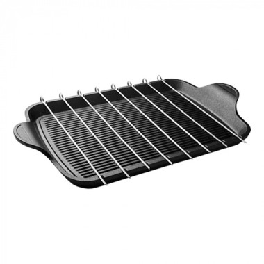 Plaque grill antiadhésif avec poignée - 47 x 26 cm - Risoli