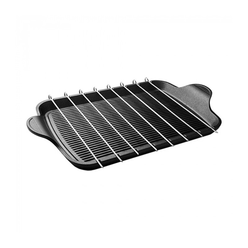 Plaque grill antiadhésif avec poignée - 47 x 26 cm - Risoli
