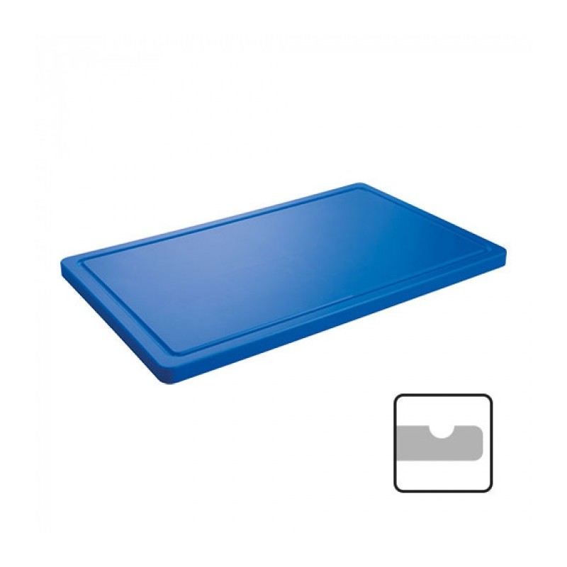 Planche découper bleu avec rainure 40x25cm - Caterchef -  ref: 882342