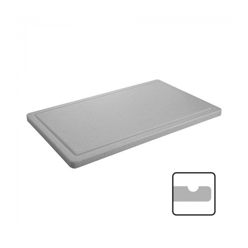 Planche découper aspect marbre avec rainure 40x25cm - Caterchef -  ref: 882195