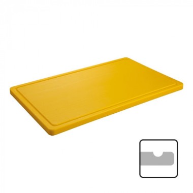 Planche découper jaune coins ronds avec rainure 50x30cm - Caterchef -  ref: 882652
