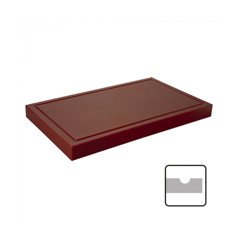 Planche découper brun avec rigole 60x33cm - Caterchef -  ref: 882592