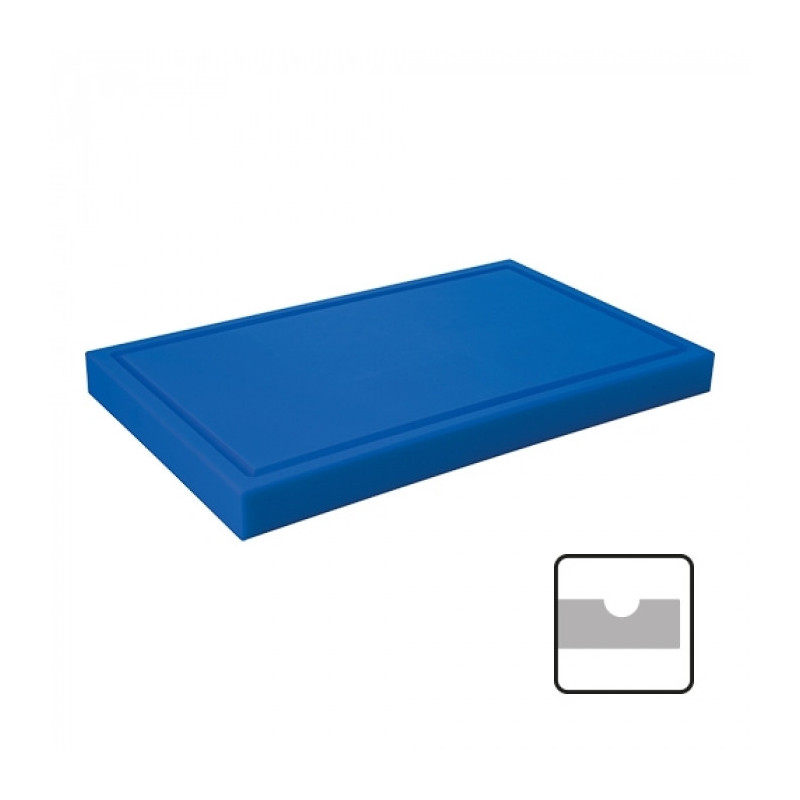Planche découper bleu avec rigole 60x33cm - Caterchef -  ref: 882392
