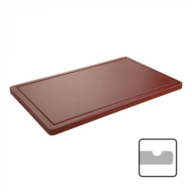 Planche à découper rouge avec rainure 60 x 35cm - Caterchef -  ref: 882562