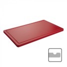 Planche à découper rouge avec rainure 60 x 35cm - Caterchef -  ref: 882262