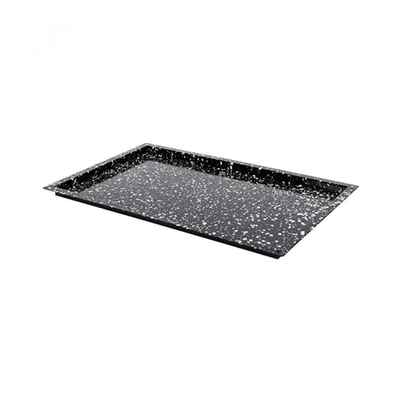 Plateau de four noir tacheté GN 1/1 H 2cm - Caterchef -  ref: 316803