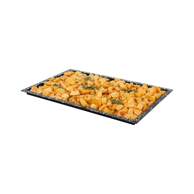 Plateau de four noir tacheté GN 1/1 H 2cm - Caterchef -  ref: 316803