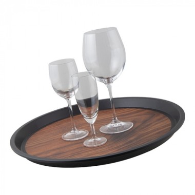 Plateau antidérapant rond effet bois diam 30cm - Caterchef -  ref: 430530