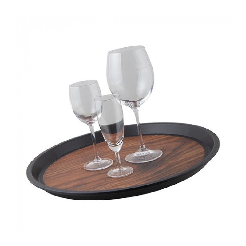 Plateau antidérapant rond effet bois diam 30cm - Caterchef -  ref: 430530