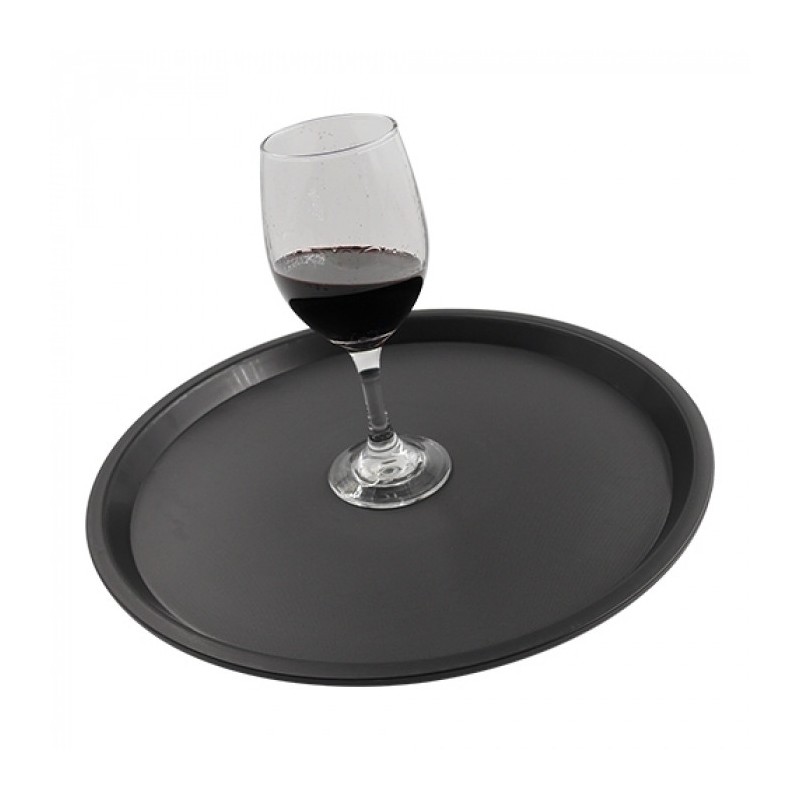 Plateau antidérapant rond noir diam 41cm - Caterchef -  ref: 430340