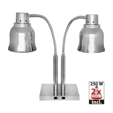 Abat-jour argent avec 2 ampoules- Caterchef star -  ref: 508016