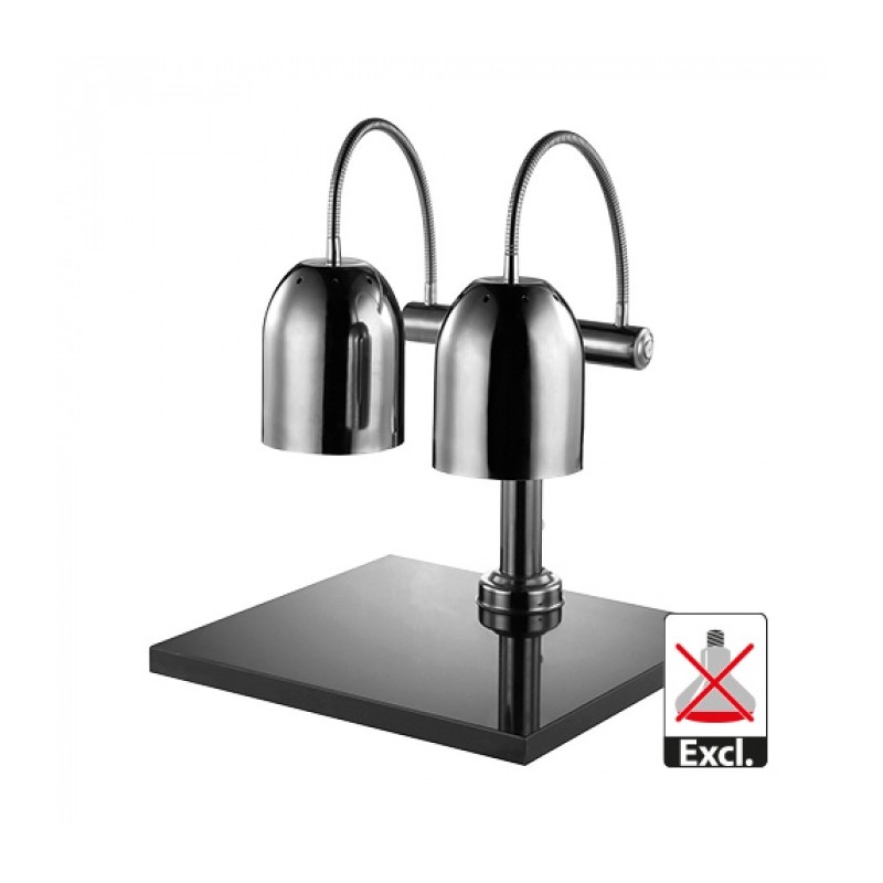 Abat-jour argent double avec plateau - Caterchef star -  ref: 688262
