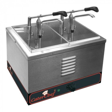 Chauffe-sauce a/dispenser double 1/4 GN - Caterchef star -  ref: 688225