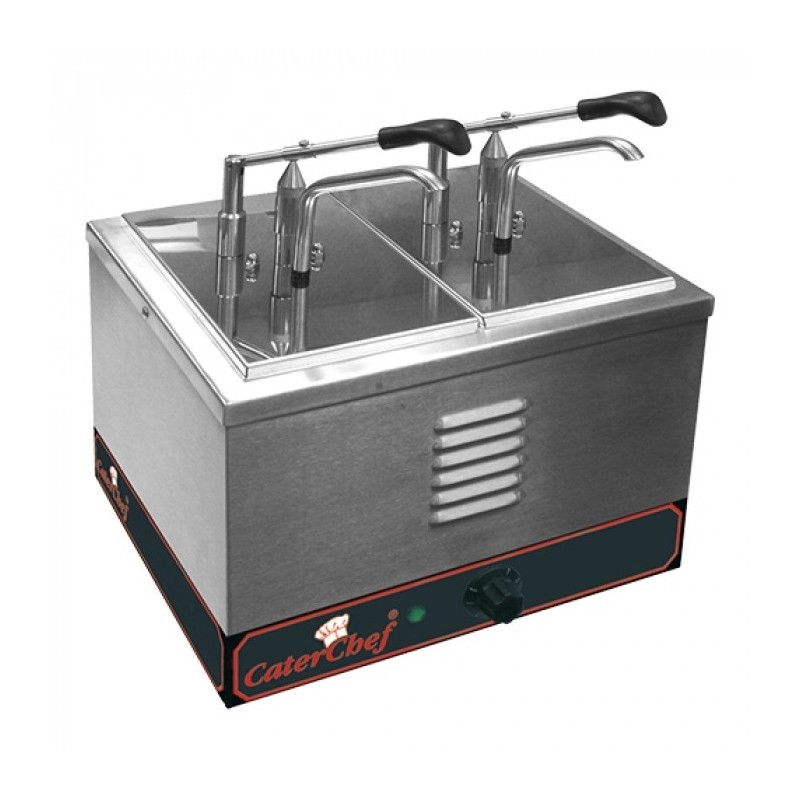 Chauffe-sauce a/dispenser double 1/4 GN - Caterchef star -  ref: 688225