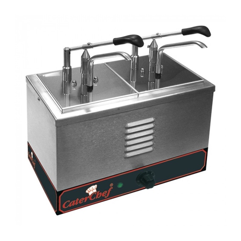 Chauffe-sauce a/dispenser double 1/6 GN - Caterchef star -  ref: 688222