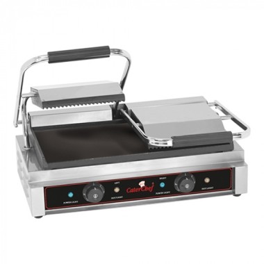 Grill de contact lisse-rainurée double - Caterchef star -  ref: 688420