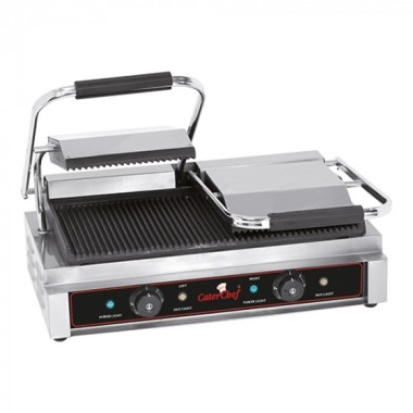 Grill de contact rainurée 2 zones de chauffage - Caterchef star -  ref: 688415