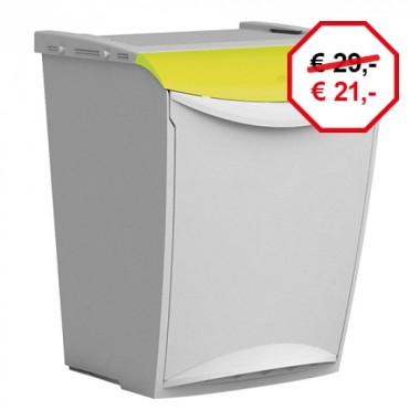 Poubelle jaune 423 x 340 mm 25 L - Denox -  ref: 600082