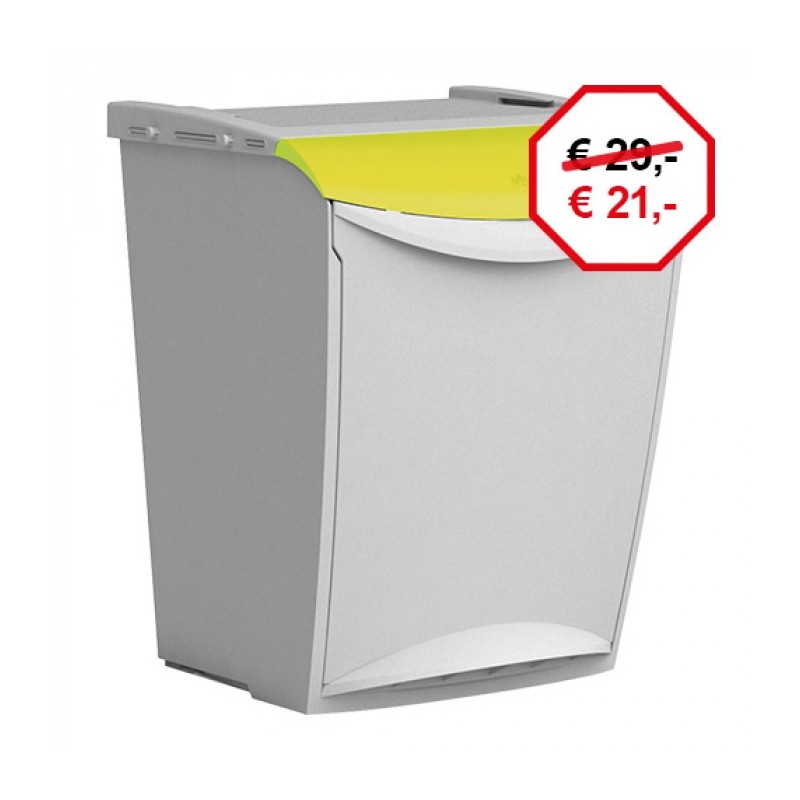 Poubelle jaune 423 x 340 mm 25 L - Denox -  ref: 600082