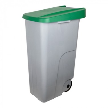 Poubelle 880 x 420 mm couvercle vert  110 L - Denox -  ref: 600091