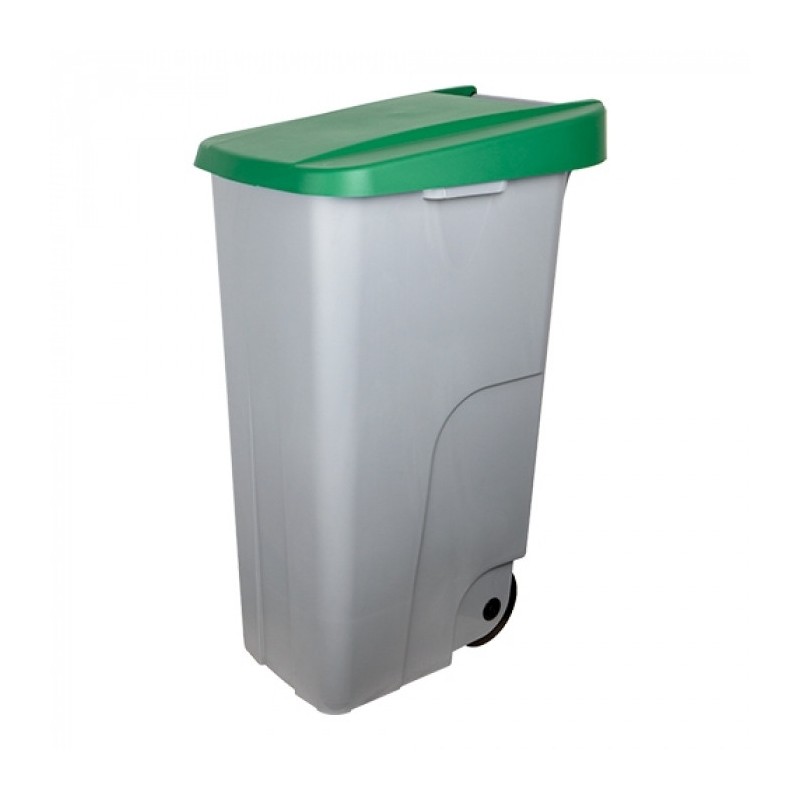 Poubelle 880 x 420 mm couvercle vert  110 L - Denox -  ref: 600091