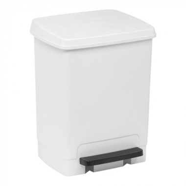 Poubelle blanche 450 x 340mm avec pédale 26 L - Denox -  ref: 600076