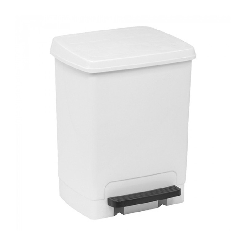 Poubelle blanche 450 x 340mm avec pédale 26 L - Denox -  ref: 600076