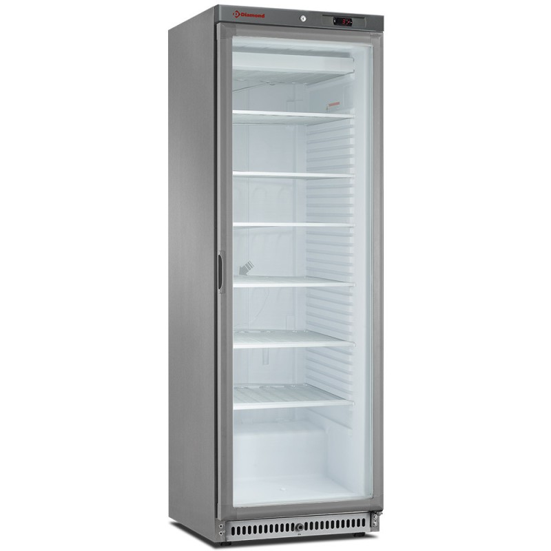 Armoire congélateur statique, vitrée, 400 litres. acier inox - Diamond