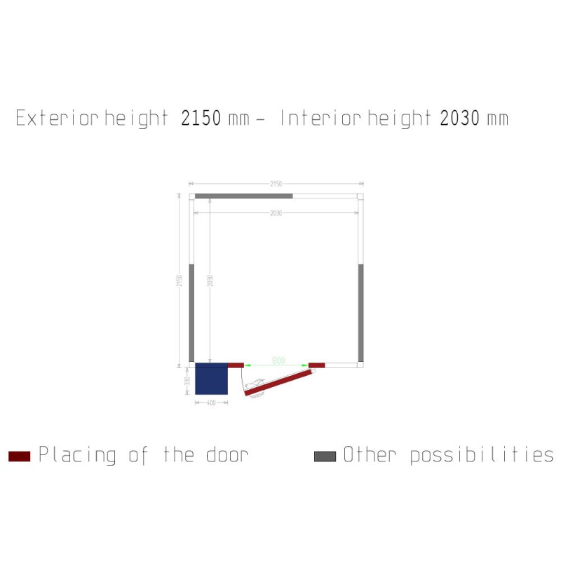 Chambre ISO 60 avec groupe, dim.int. 2030 x 2030 x h2030mm (8,37m³ ) - Diverso