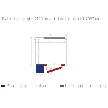 Chambre ISO 80 avec groupe, dim.int. 1430 x 1230 xh 2030 mm (3,57 m³ ) - Diverso