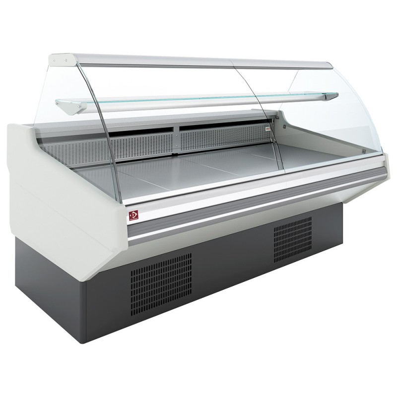 Comptoir ventilé, avec réserve, vitre bombée - Frontal BLANC - Diamond