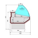 Comptoir ventilé, avec réserve, vitre bombée - Frontal BLANC - Diamond